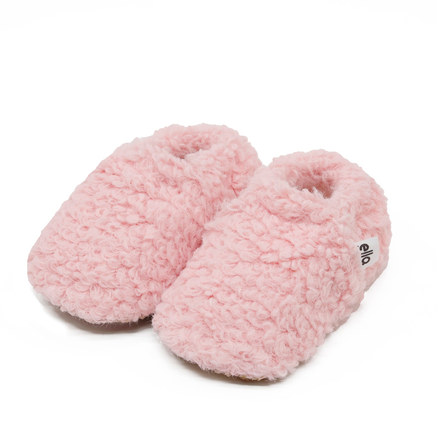 Tedy Baby Booties House Slippers, Non-Slip Sole, Organic Cotton Lining, Home Nursery Shoes Pink