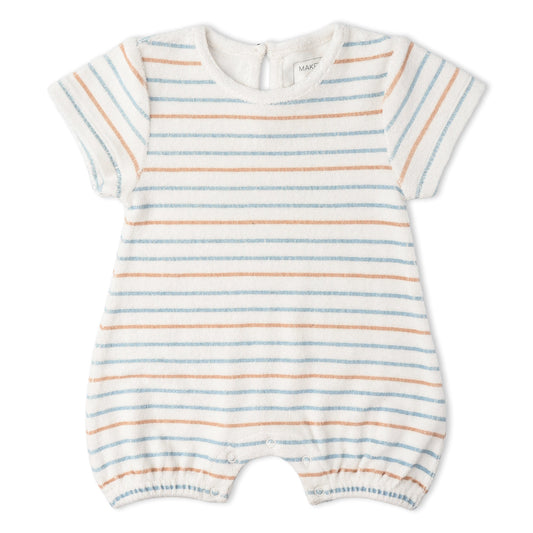 Organic Short Romper - Cabana Stripes
