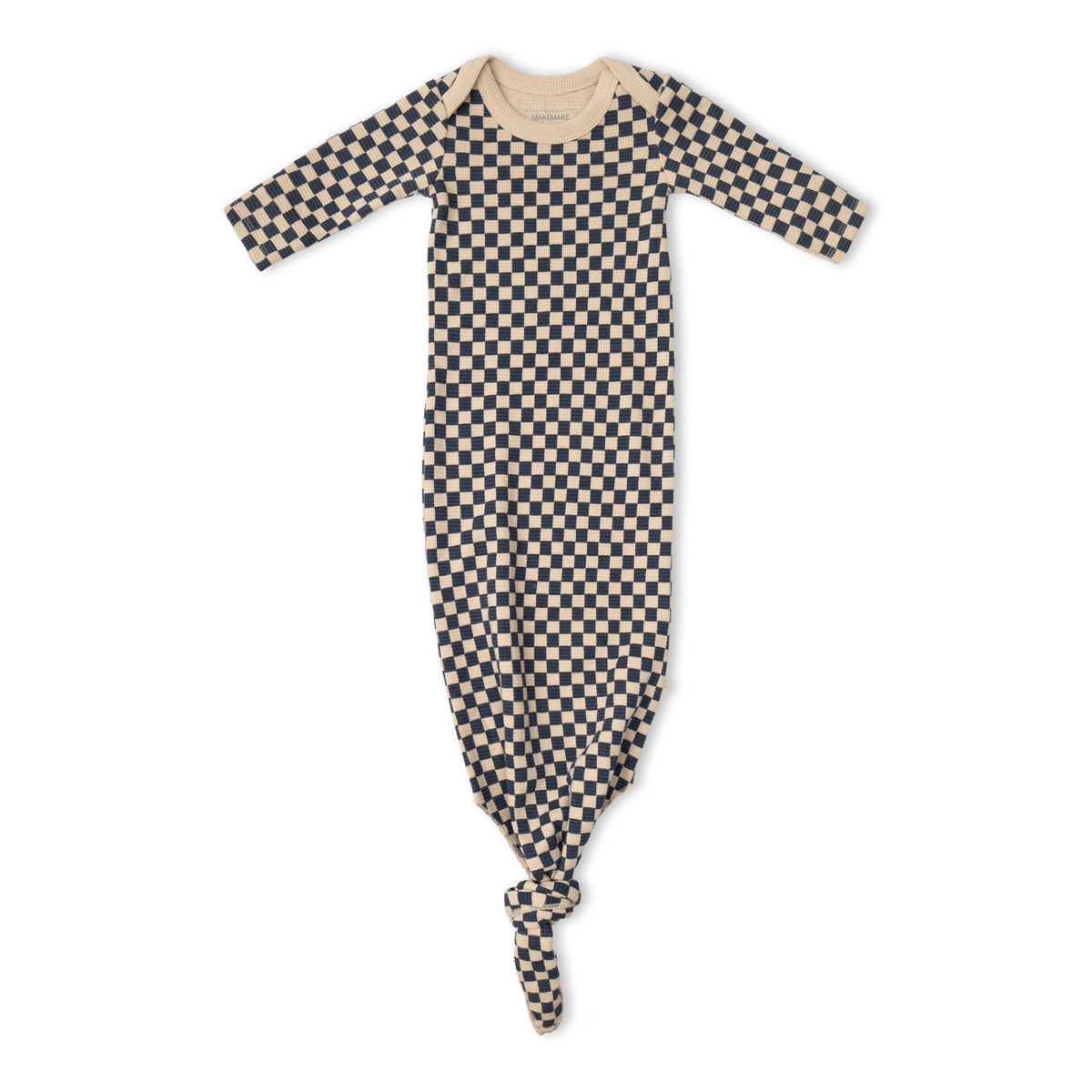 Organic Knotted Baby Gown - Midnight Check