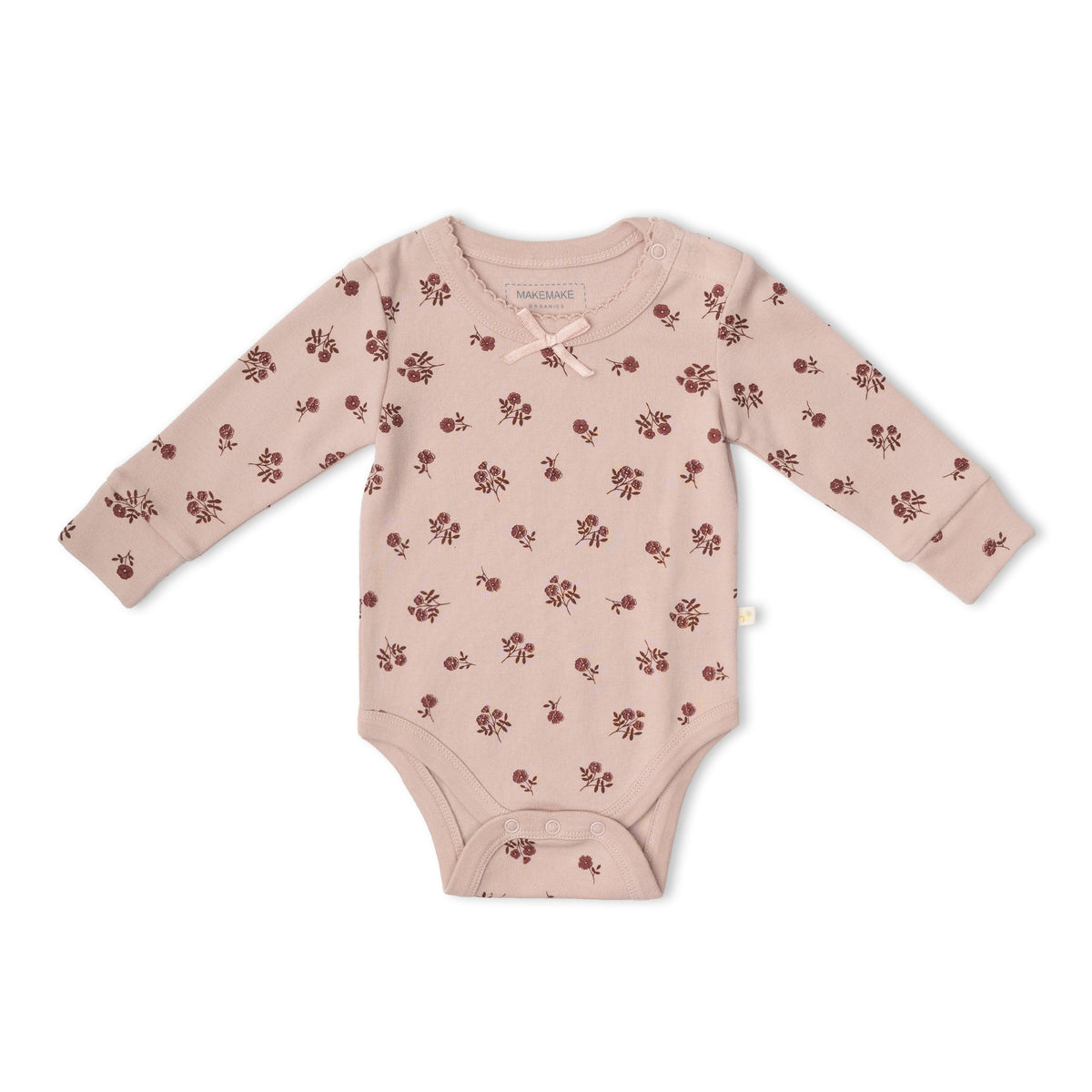 Organic Bodysuit & Foldover Pants Set - Rosebud