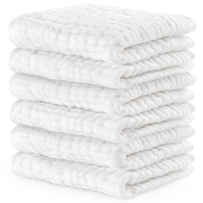 Muslin Washcloths in White