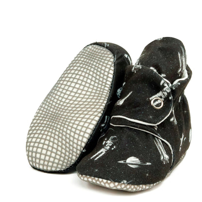 Organic Cotton Baby Booties, Non-Slip Sole, Cotton Newborn Booties Home Nursery Shoes, Dark Space