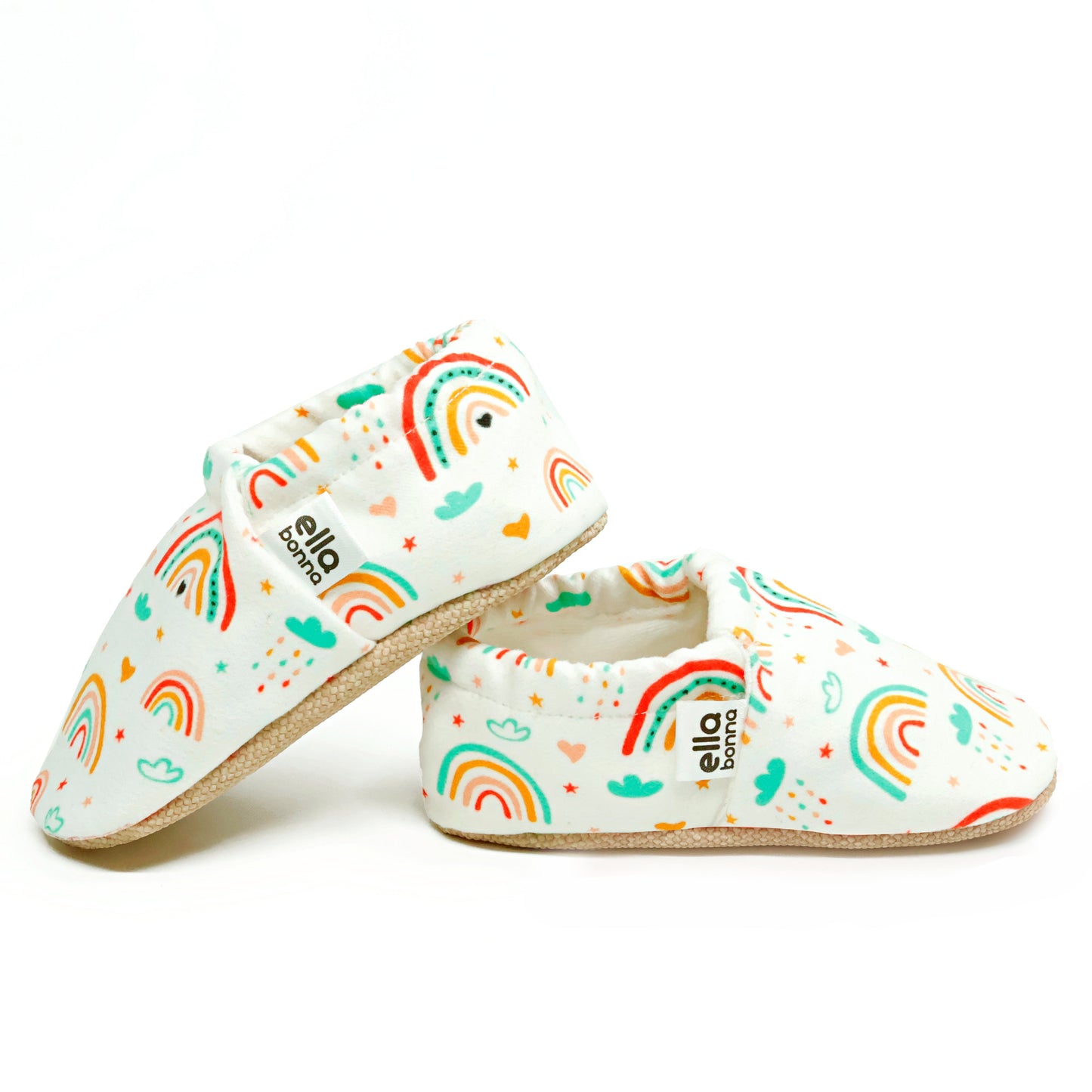Ella Bonna Non-Slip Sole Rainbow Baby Booties, Home Boot Slippers Nursery Shoes