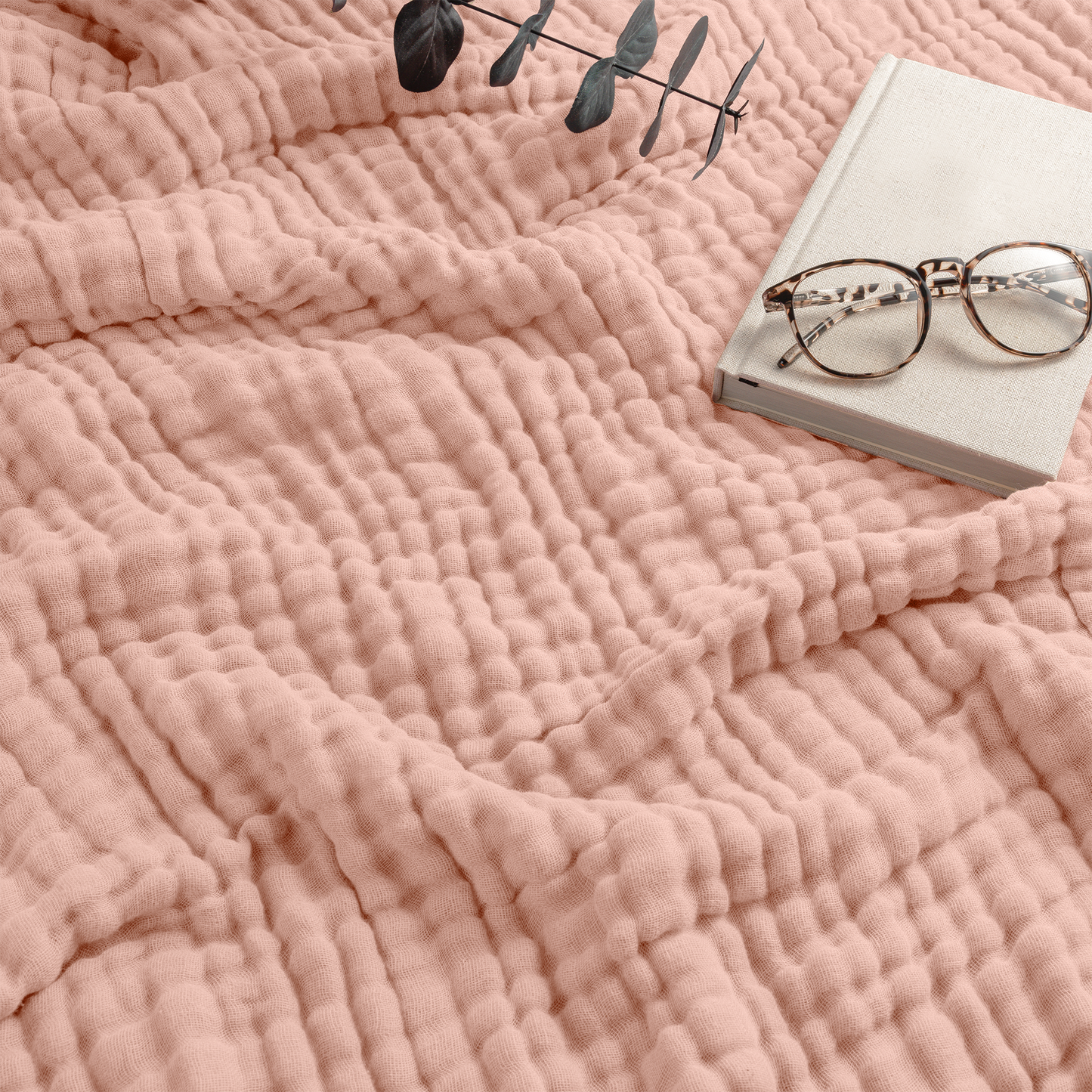 Adult Muslin Blanket in Blush