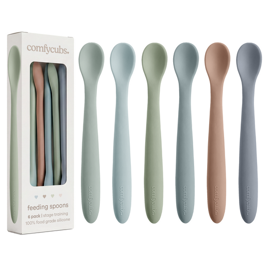 Silicone Baby Spoons Set - 6 Pack, Ocean