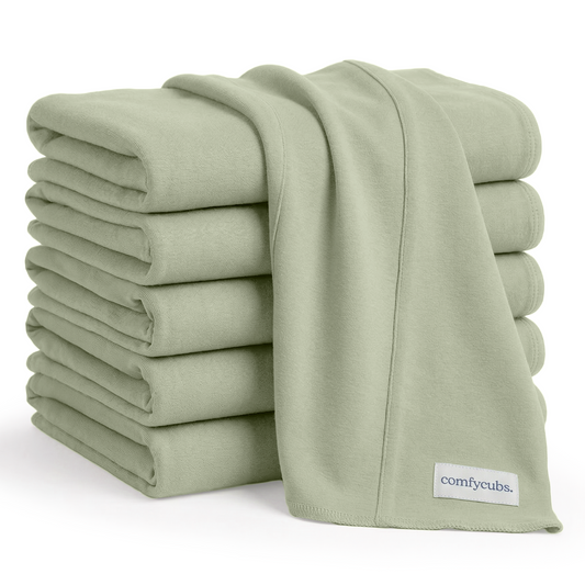 Cotton Burp Cloths in Sage