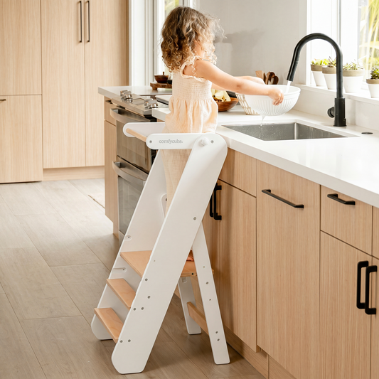 Kids Step Stool for Ages 3+ in White