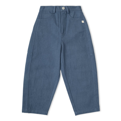 Organic Twill Barrel Pants - Navy