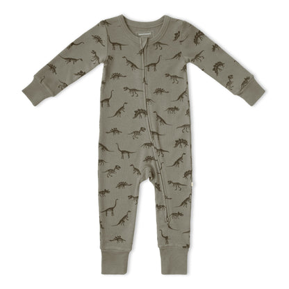 Organic 2-Way Zip Romper - Dinos