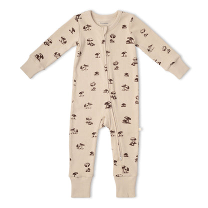 Organic 2-Way Zip Romper - Mushroom