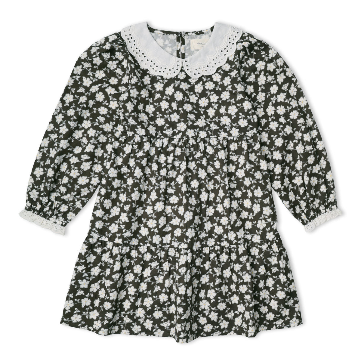 Organic Collar Tiered Dress - Twilight Meadow