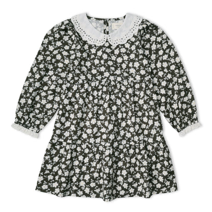 Organic Collar Tiered Dress - Twilight Meadow