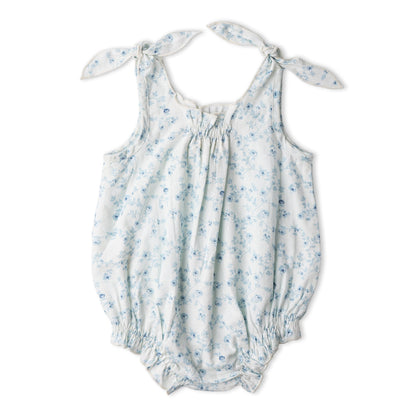 Organic Tie Shoulder Bubble Romper - Ivy Floral