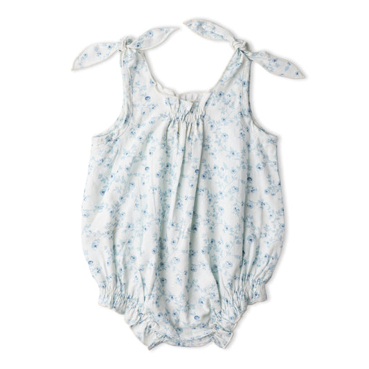 Organic Tie Shoulder Bubble Romper - Ivy Floral