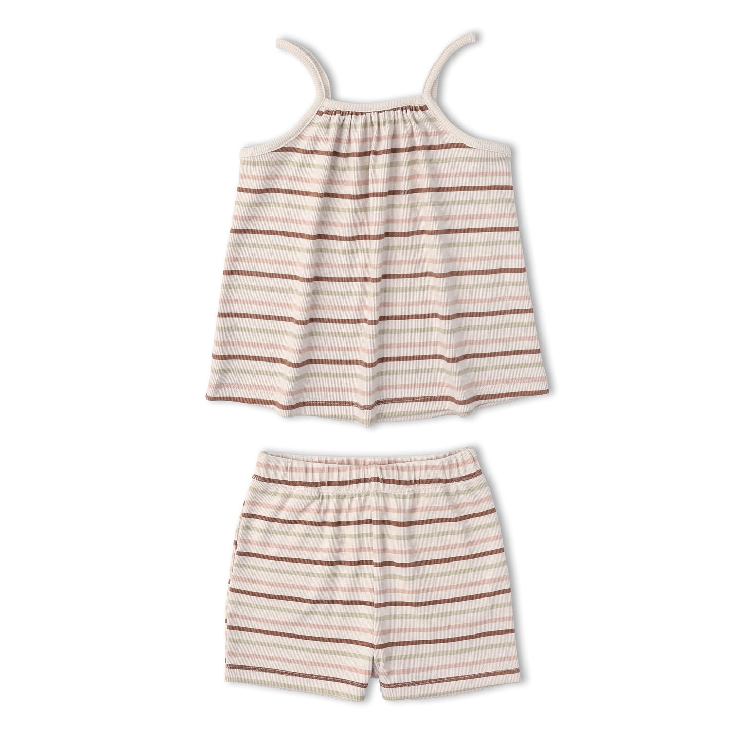 Organic Tank Top & Shorts Set - Terra Stripes