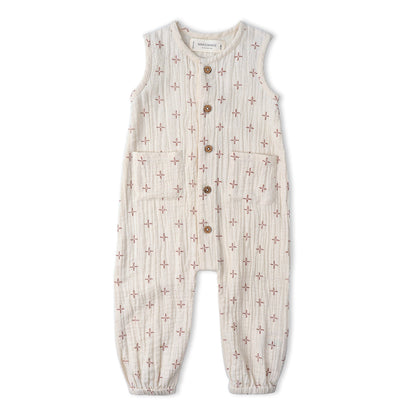 Organic Buttoned Jumpsuit - Cross