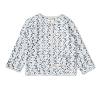 Organic Quilted Buttoned Jacket - Bluebell Vine