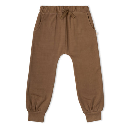 Organic Fleece Jogger Pants - Brown