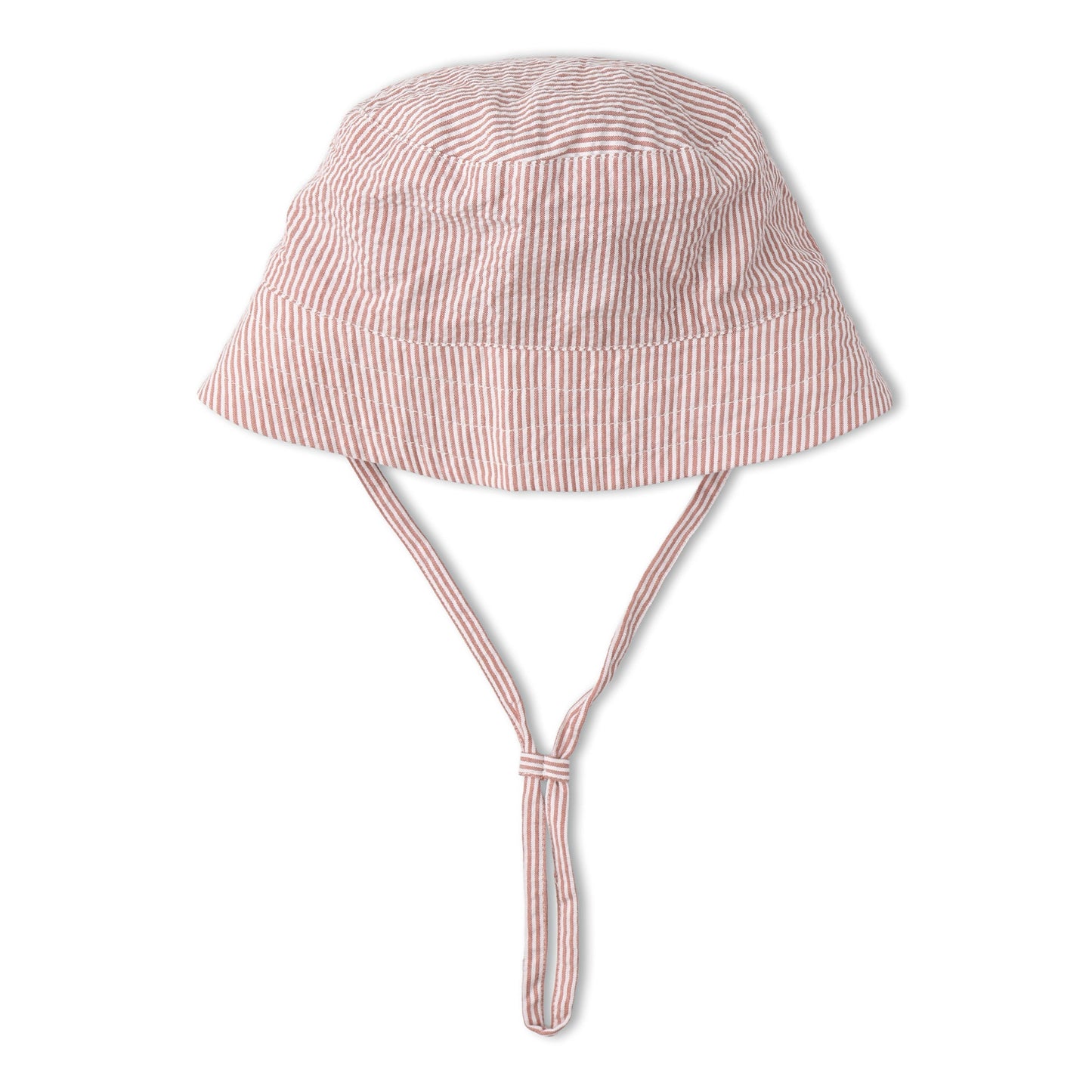 Organic Bucket Sun Hat - Coral Stripes