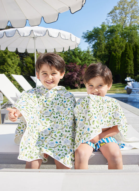 Children's Organic Swim Poncho - Happy Monkey