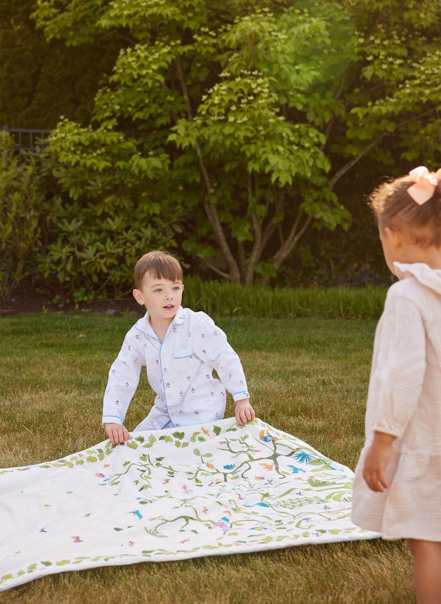 Tropical Chinoiserie Crib Quilt