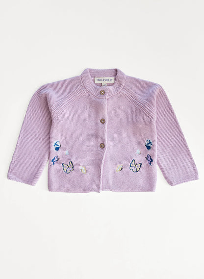 Baby Embroidered Butterfly Knit Cardigan