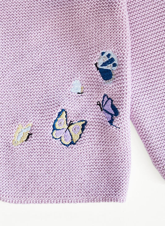 Baby Embroidered Butterfly Knit Cardigan