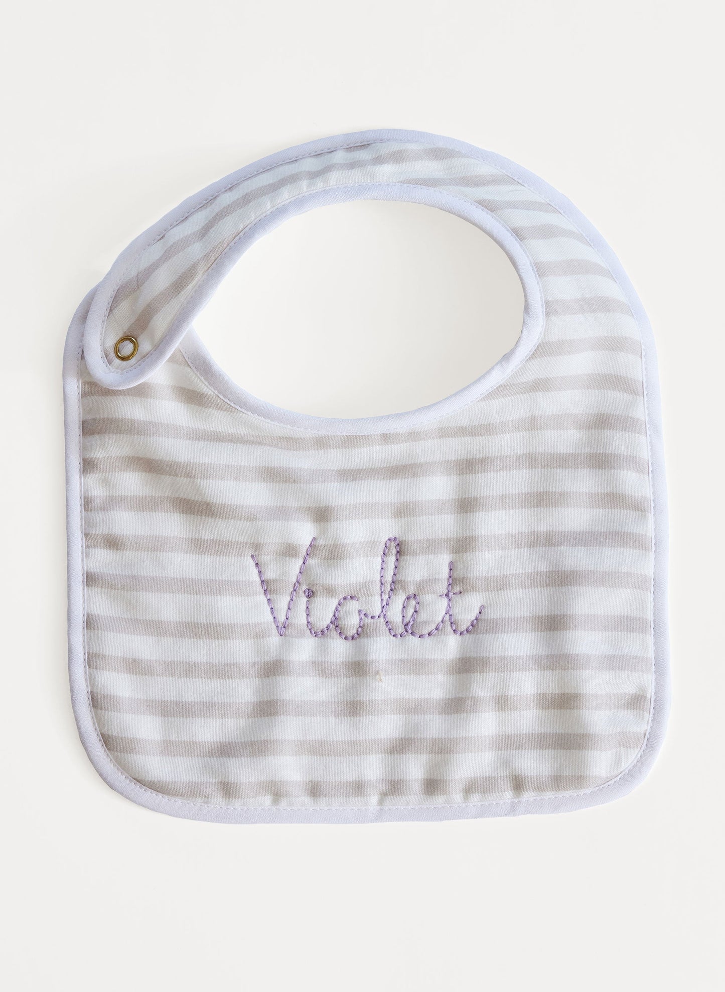 Sand & White Striped Bib