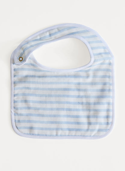 Baby Classic Bib - Blue & White Stripe