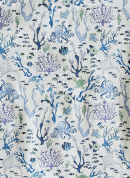 Walker Terry Romper - Coral Reef