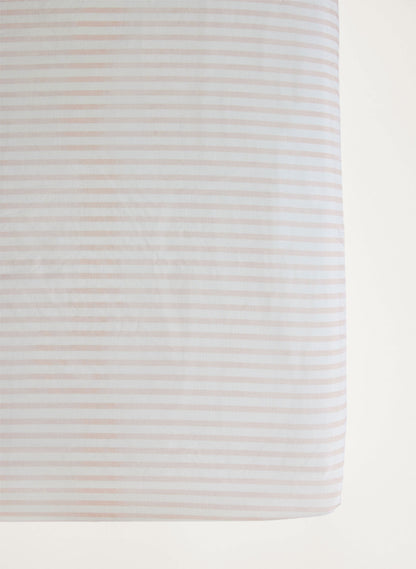 Pink & White Striped Crib Sheet