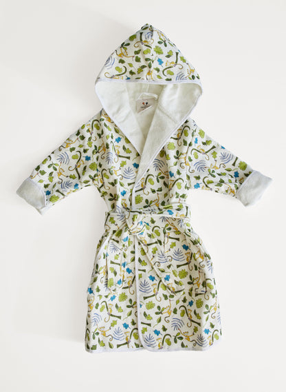Organic Children’s Bathrobe - Happy Monkey