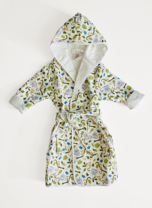 Organic Children’s Bathrobe - Happy Monkey