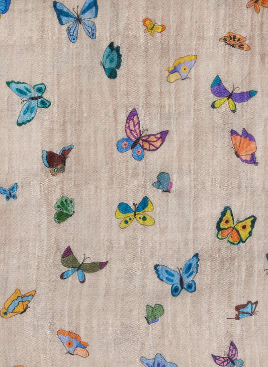 Blush Peach Madame Butterfly Shawl Blanket