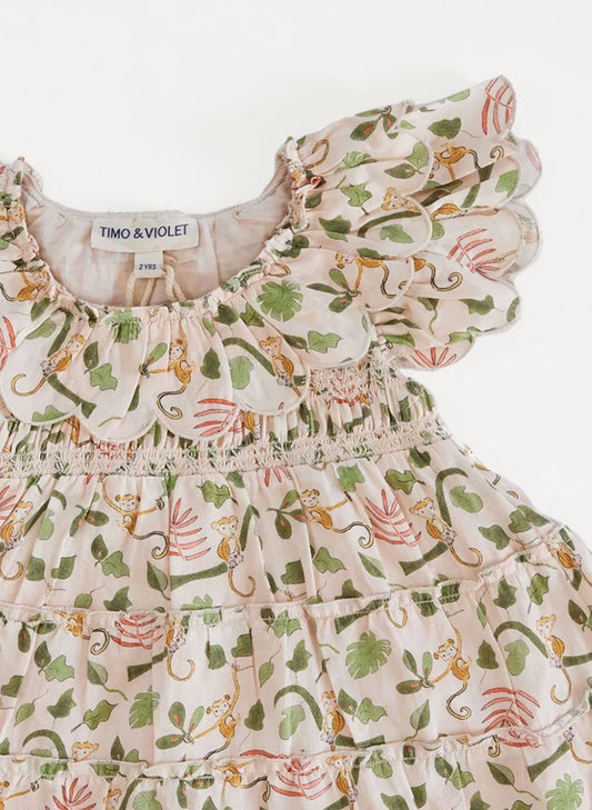 The Mimi Dress - Palm Beach Happy Monkey Print