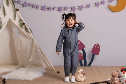 Chambray Long-sleeve Jumpsuit