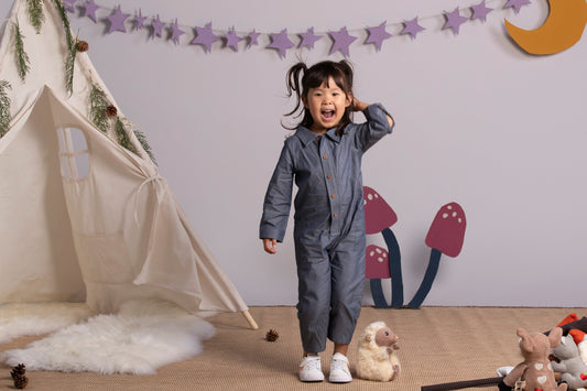 Chambray Long-sleeve Jumpsuit