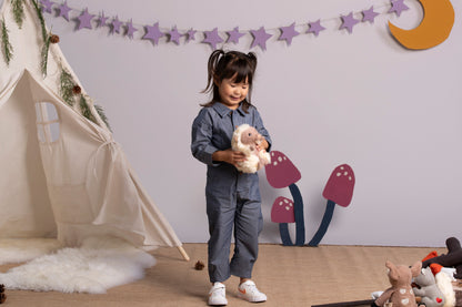 Chambray Long-sleeve Jumpsuit