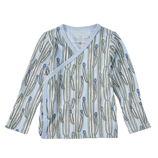 Bamboo Blend Wrap-Front Long Sleeve Layette Jacket - Blooming Saguaro