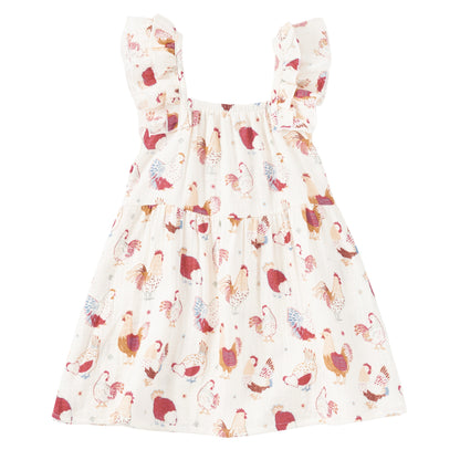Muslin Flutter Strap Dress - Feathered Friends