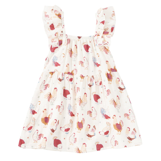 Muslin Flutter Strap Dress - Feathered Friends