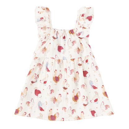 Muslin Flutter Strap Dress - Feathered Friends