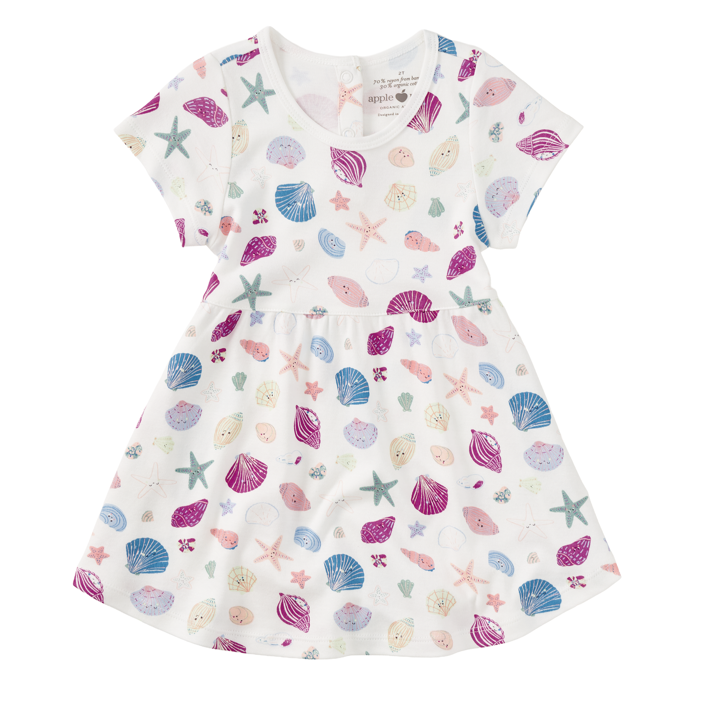 Bamboo Blend Short Sleeve Twirly Tee Dress - Seaside Treasures