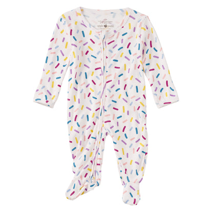 Bamboo Blend Zip Footie - Sugar Rush