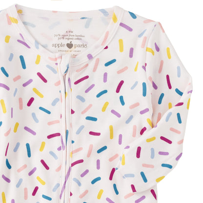 Bamboo Blend Zip Footie - Sugar Rush