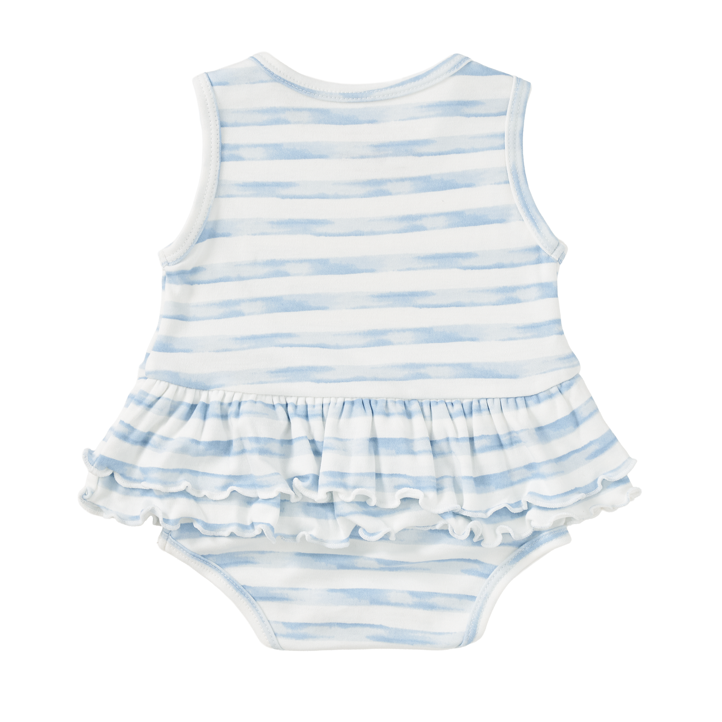 Bamboo Blend Skirted Romper - Breezy Bay Stripe
