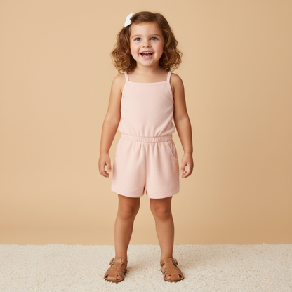 Organic Tank Romper - Blush