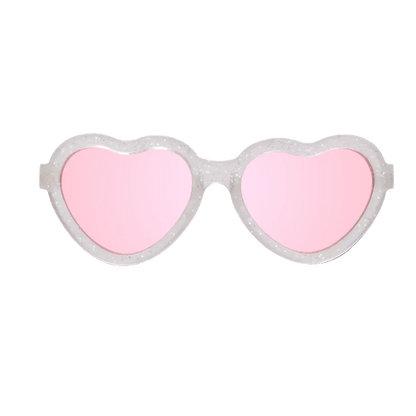 Silver Shimmer Heart | Pink Mirrored Lenses