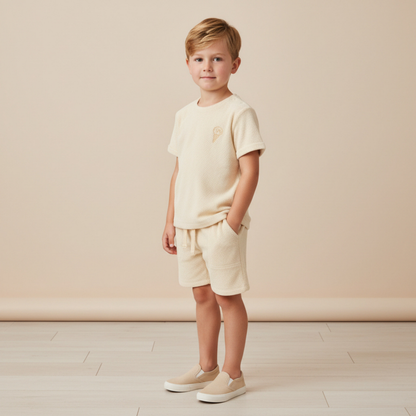 Organic Terry Tee & Shorts Set - Butter Yellow