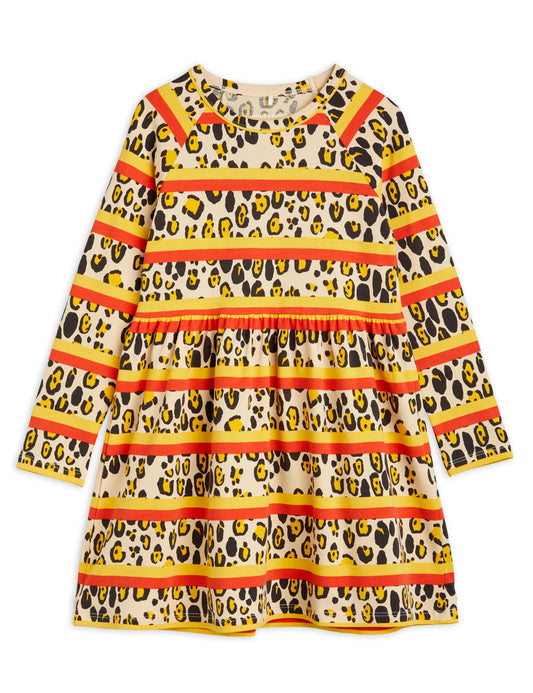 Leopard Stripe Long Sleeve Dress